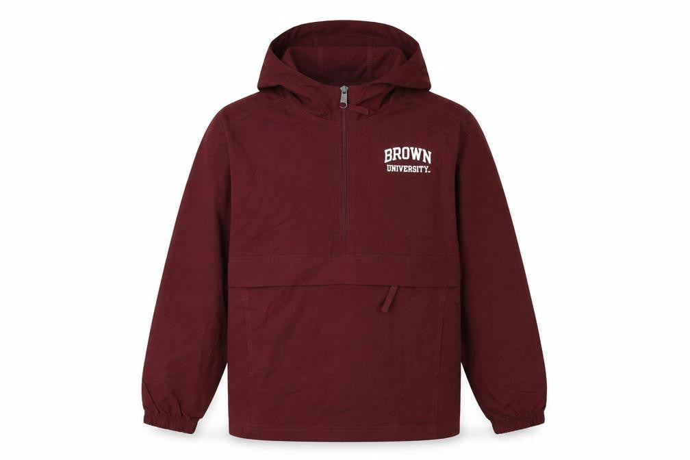 Champion Boys Brown University Hooded Anorak Jacket Size M