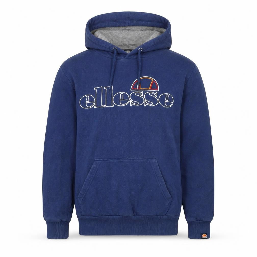 Ellesse Men's Blue Pullover Hoodie Small Embroidered Logo Fleece