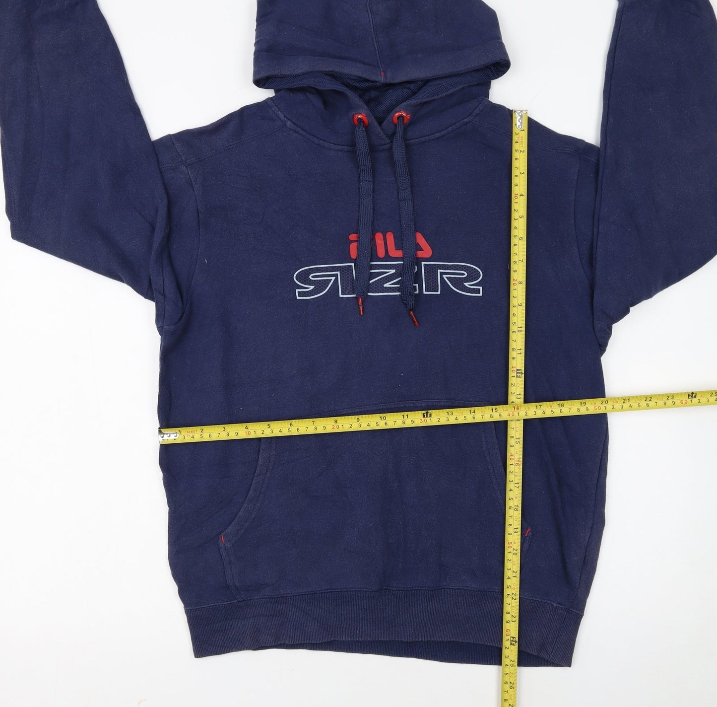 FILA Men's Blue Pullover Hoodie Size S Graphic Sports Fleece
