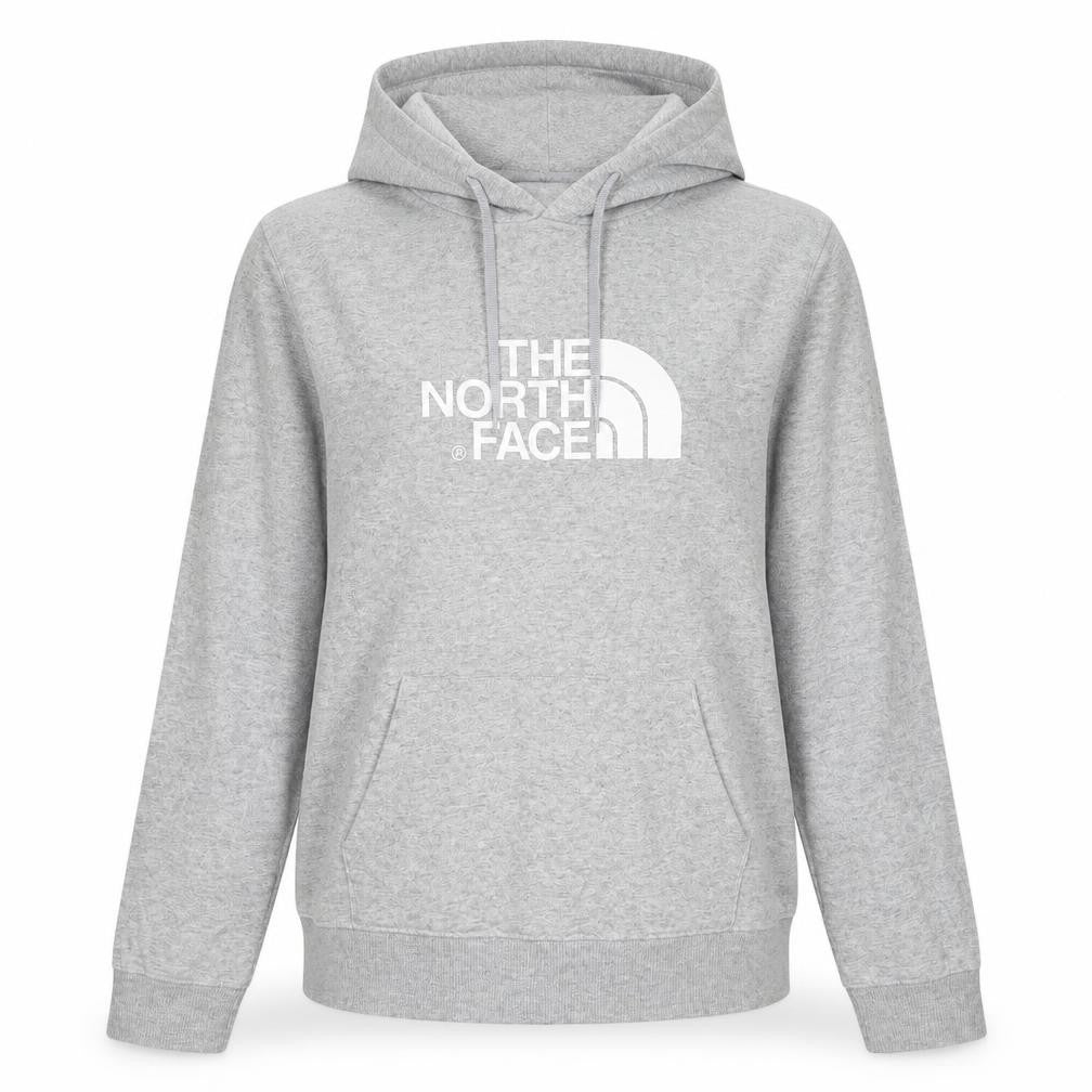 The North Face Womens Grey Pullover Hoodie Size M Logo Print