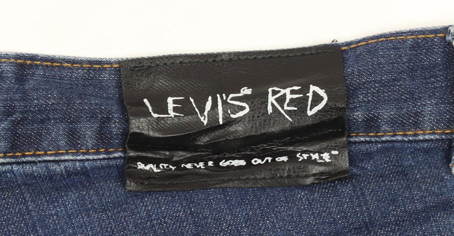 Levi's Red Men's Blue Straight Fit Denim Jeans Size 35x32