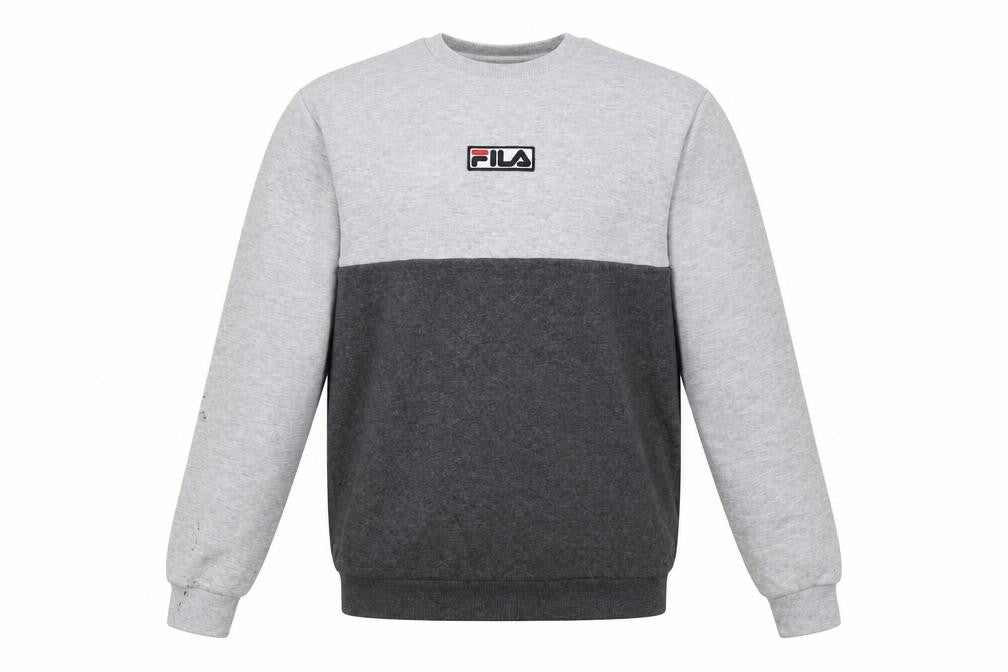 Fila Men’s Grey Regular Fit Crew Neck Pullover Sweatshirt S