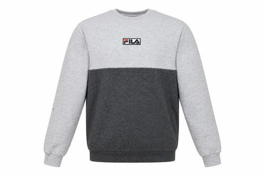 Fila Men’s Grey Regular Fit Crew Neck Pullover Sweatshirt S