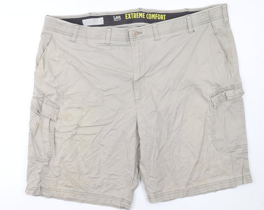 Lee Men’s Beige Cargo Shorts Size 48 Stretch Cotton Canvas