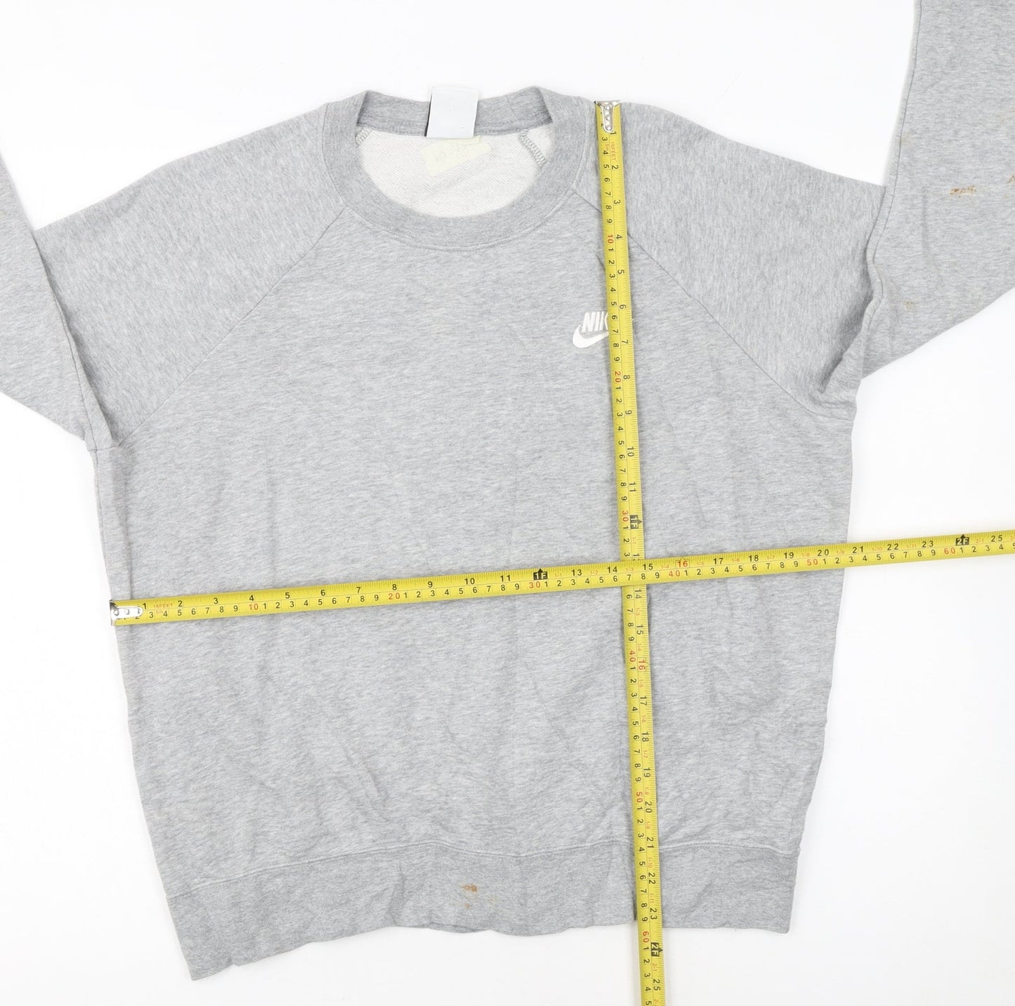 Nike Women Grey Crew Neck Sweatshirt Medium - Casual Pullover