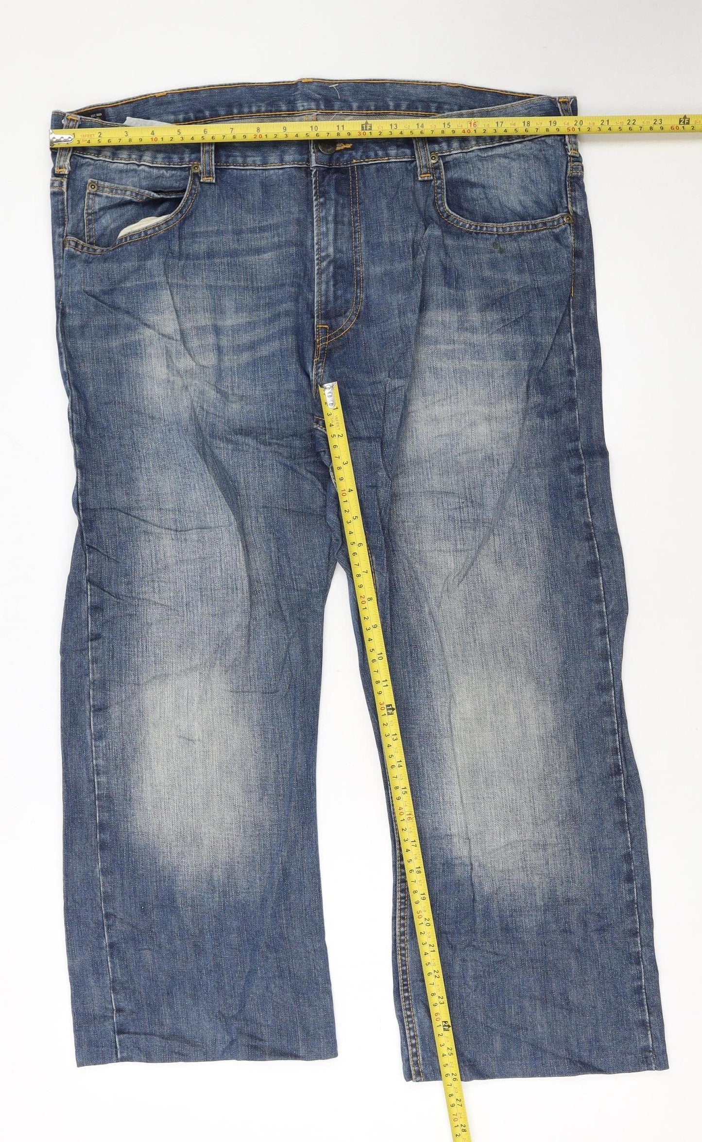 Lee Men's Blue Straight Regular Fit Denim Jeans W38 L34