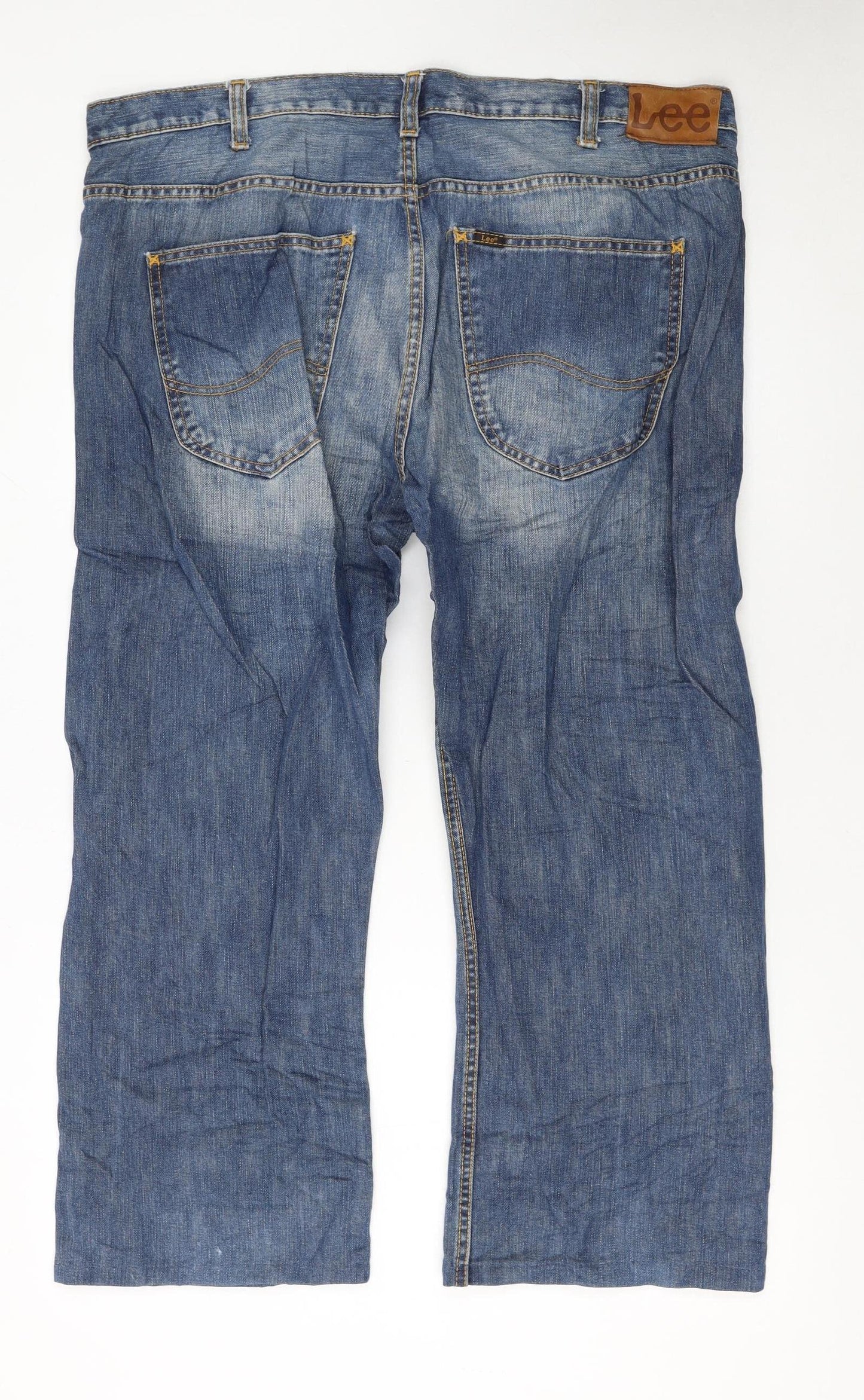 Lee Men's Blue Straight Regular Fit Denim Jeans W38 L34