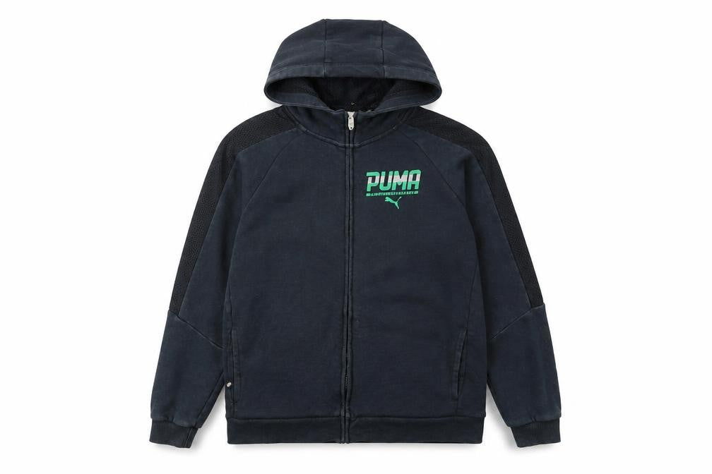 Puma Boys Black Full Zip Hoodie 13-14 Years Classic Sportswear