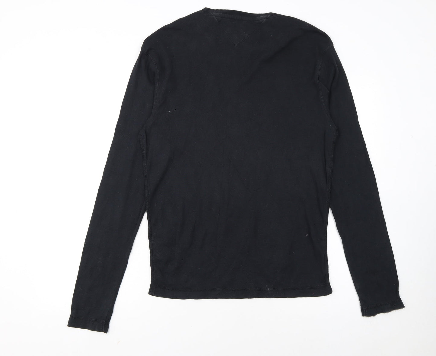 Hilfiger Denim Men's Black Long Sleeve Crew Neck Cotton T-Shirt L