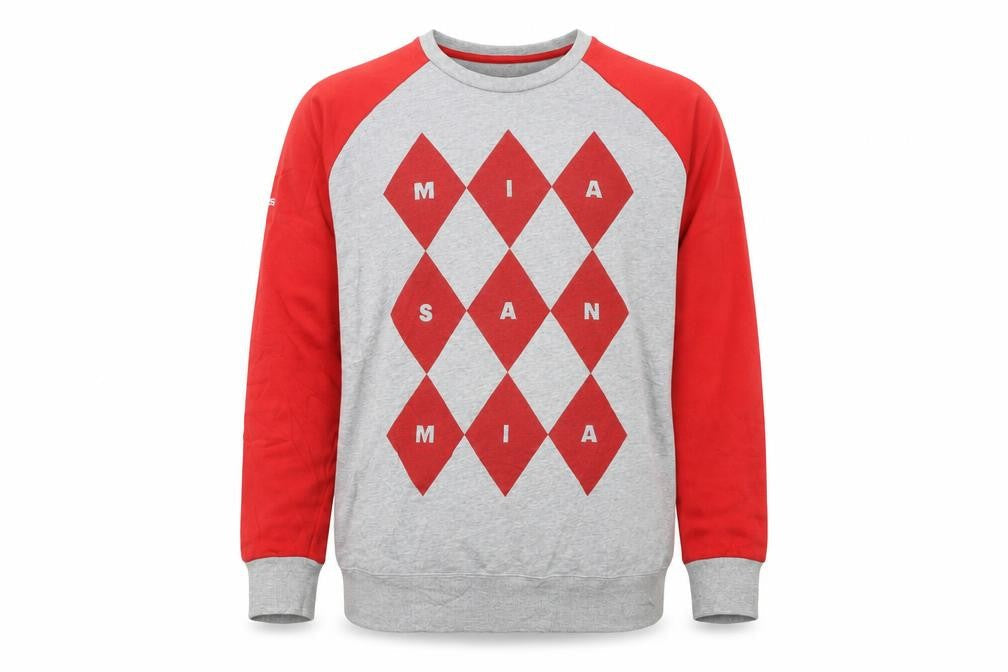 Adidas Men’s Grey Red Crew Neck Pullover Sweatshirt Size L