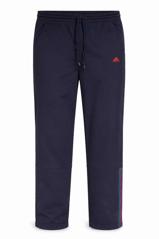 Front view of Adidas Men's Blue Track Pants L Elastic Waist Sports Trousers
