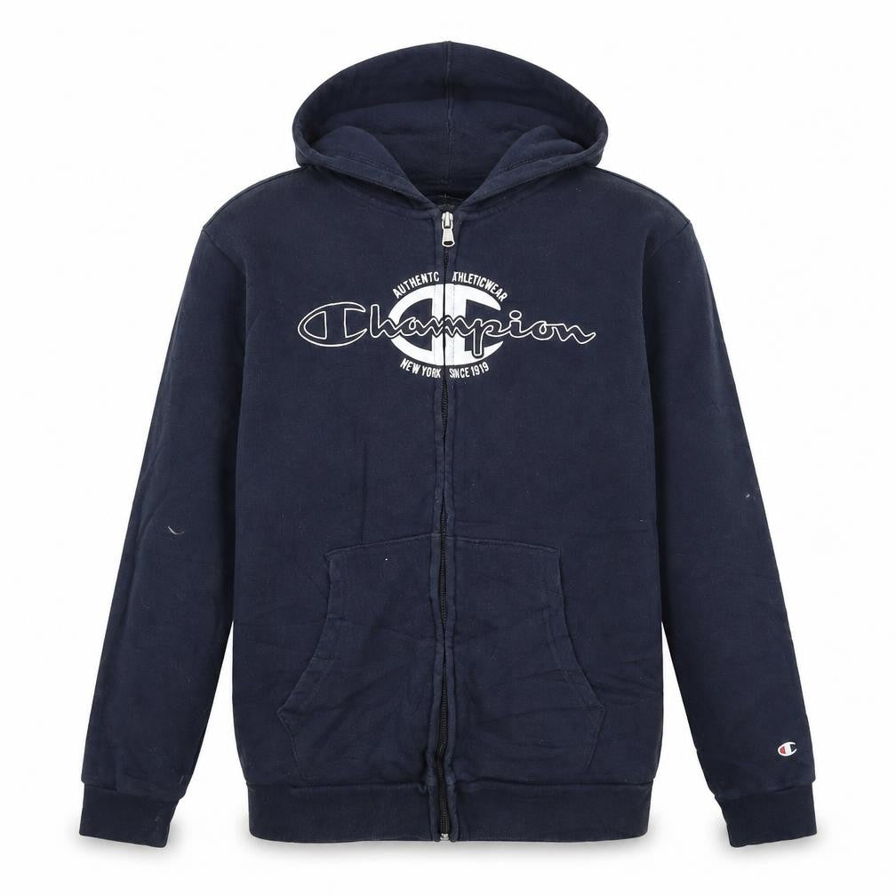 Champion Boys Blue Full Zip Hoodie 13-14 Years Logo Fleece Sweatshirt