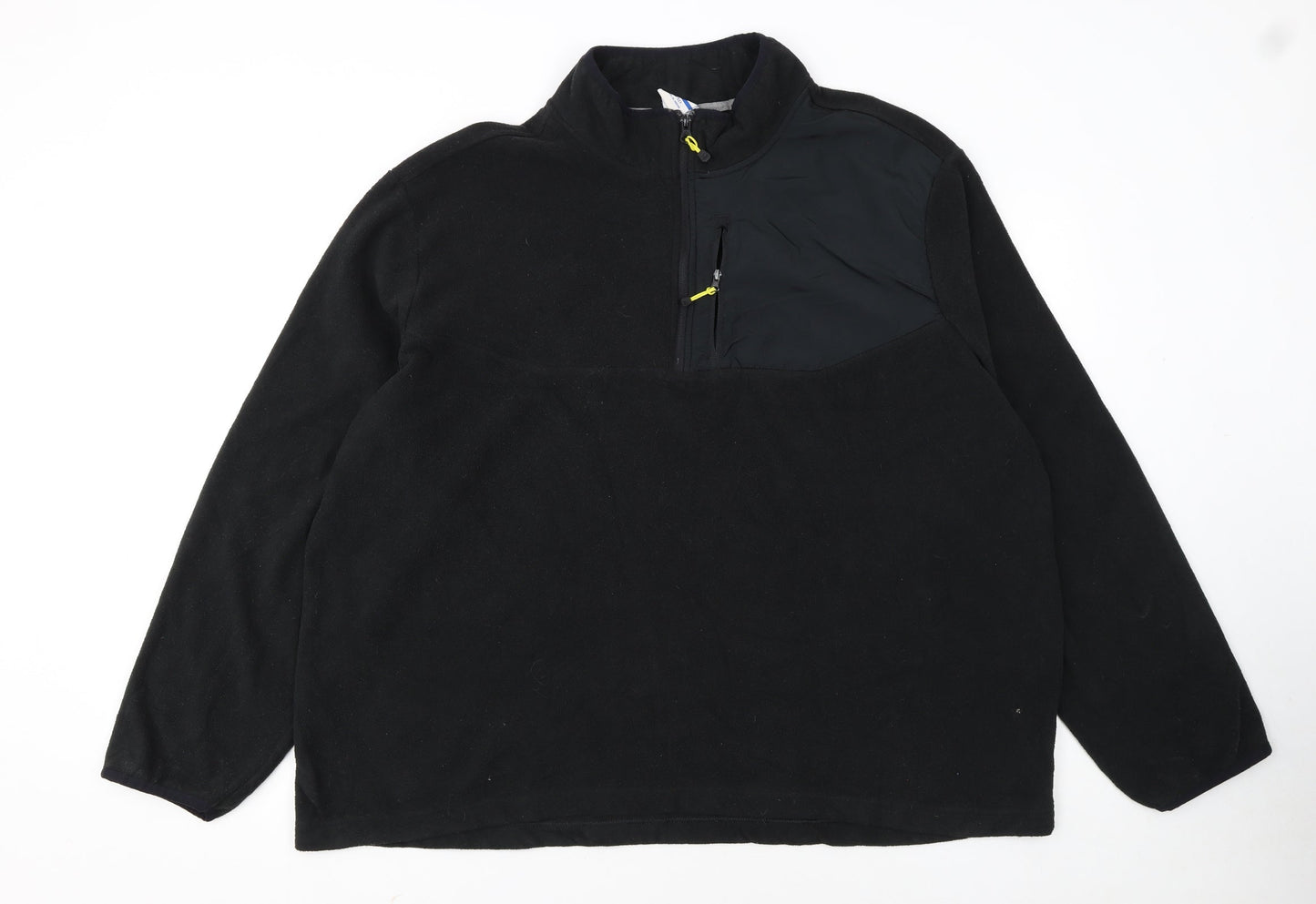 Starter Mens Black 2XL Fleece Pullover 1/4 Zip Sweatshirt