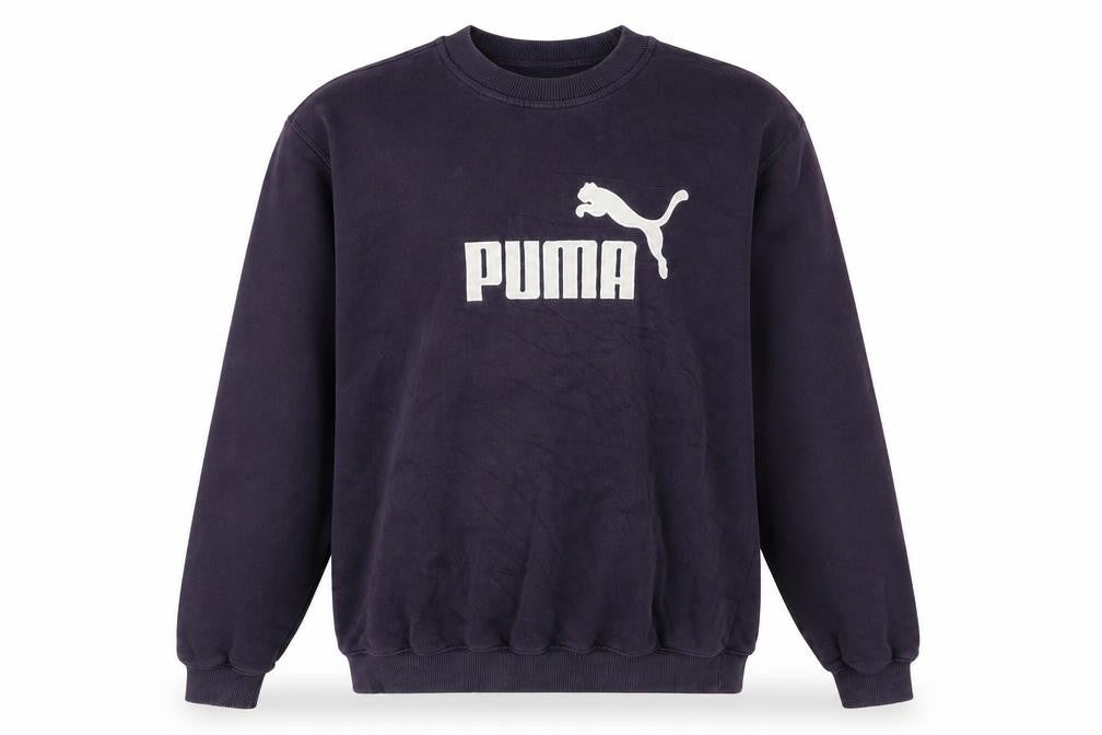 Puma Men's Blue Crew Neck Logo Sweatshirt M Regular Fit