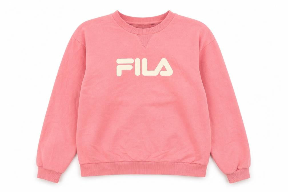 FILA Womens Pink Logo Crew Neck Pullover Sweatshirt M