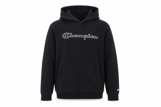 Champion Boys Black Hoodie XL 13-14 Years Pullover Fleece Logo Sweatshirt