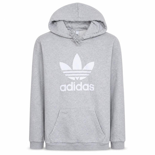adidas Men's Grey Small Pullover Hoodie with Logo Graphic Print