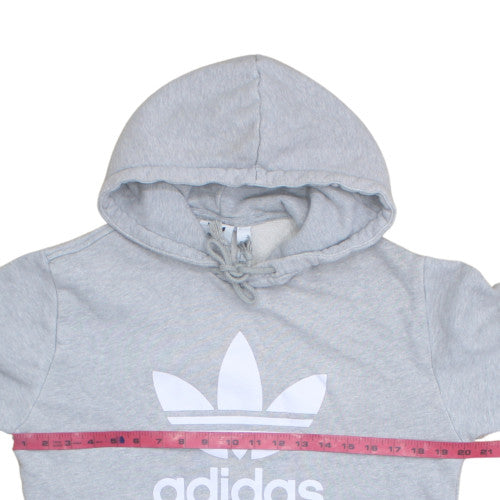 adidas Men's Grey Small Pullover Hoodie with Logo Graphic Print