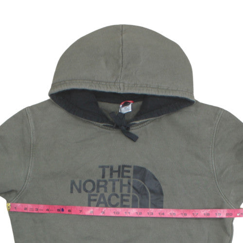 The North Face Mens Green Pullover Hoodie Medium Cotton Logo