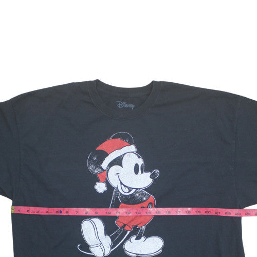 Disney Men's Black 2XL Mickey Mouse Christmas Graphic T-Shirt