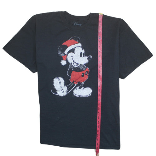Disney Men's Black 2XL Mickey Mouse Christmas Graphic T-Shirt