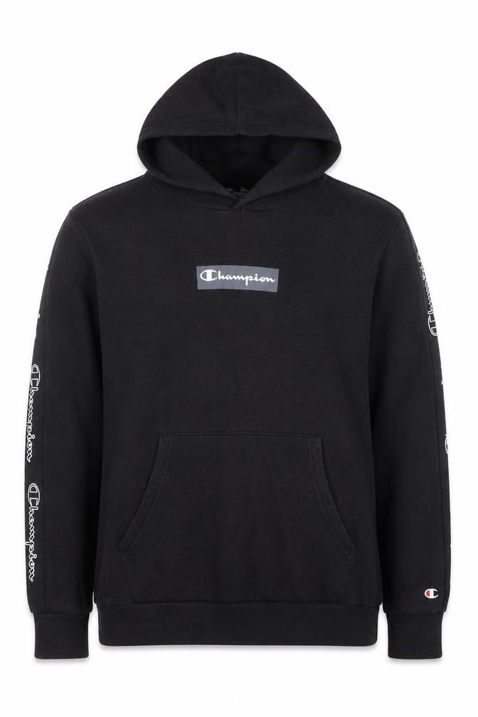 Champion Boys Black Pullover Hoodie 16 Years Fleece Logo Sports Casual