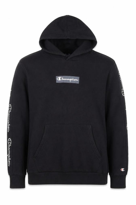 Champion Boys Black Pullover Hoodie 16 Years Fleece Logo Sports Casual