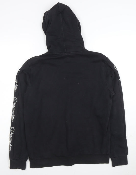Champion Boys Black Pullover Hoodie 16 Years Fleece Logo Sports Casual
