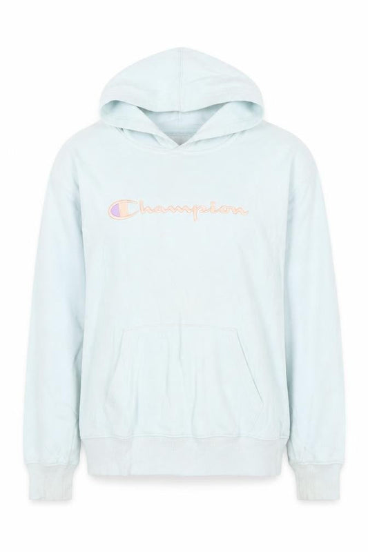 Champion Girls Blue Pullover Hoodie L Embroidered Logo Fleece