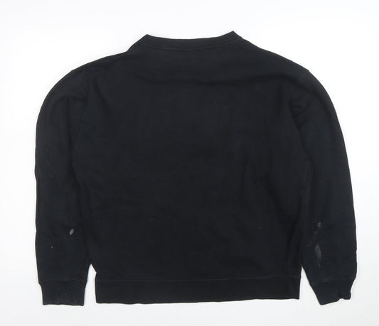 FILA Womens Black Medium Pullover Sweatshirt Cotton Blend Crew Neck
