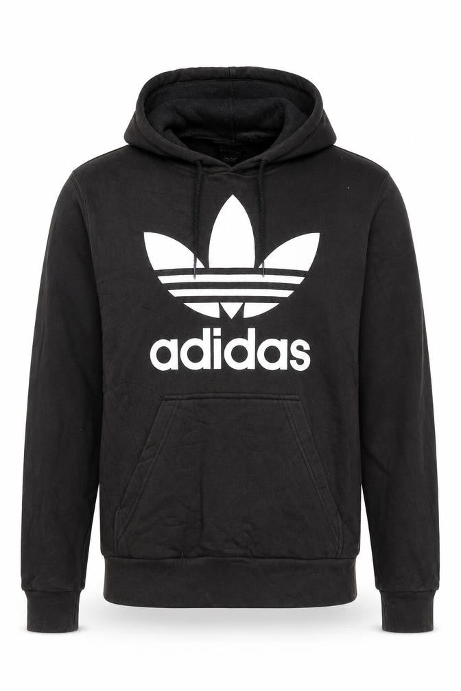 Adidas Men's Black Pullover Hoodie Size S Logo Fleece Sweatshirt