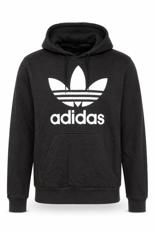 Adidas Men's Black Pullover Hoodie Size S Logo Fleece Sweatshirt