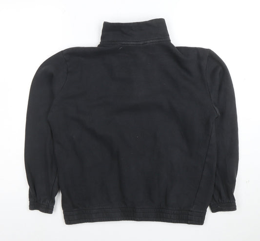 Adidas Girls Black 1/4 Zip Hoodie Size 14 Years Sports Logo Sweatshirt