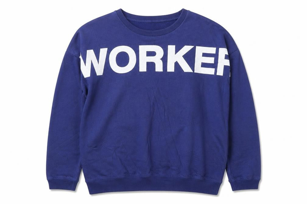 Lee Men’s Blue Graphic Worker Sweatshirt S Pullover Crew Neck