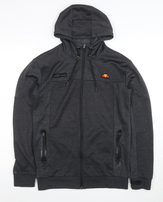 Ellesse Men's Grey XS Full Zip Hoodie with Logo Detail