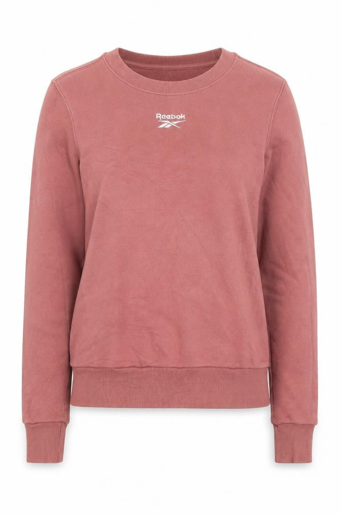 Reebok Womens Pink XS Pullover Crew Neck Sweatshirt Cotton Blend