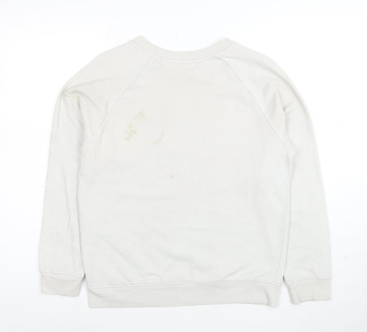 Levi's Womens White XS Pullover Sweatshirt Logo Cotton Blend