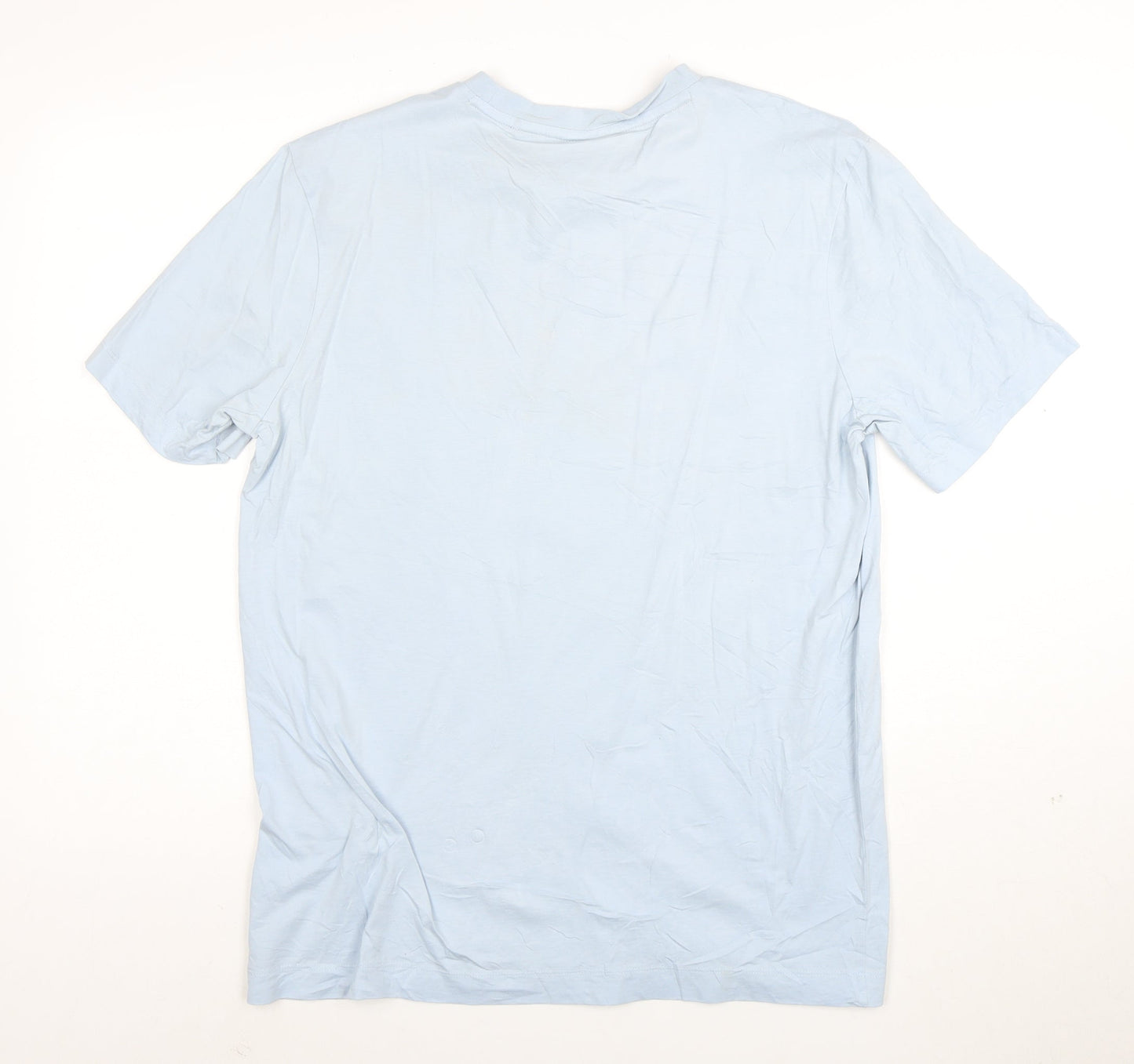 BOSS Men's Blue Cotton Crew Neck T-Shirt Size L Regular Fit