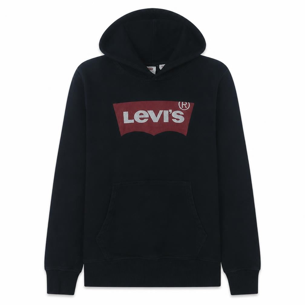 Levi's Men's Black Pullover Hoodie M Logo Fleece Sweatshirt