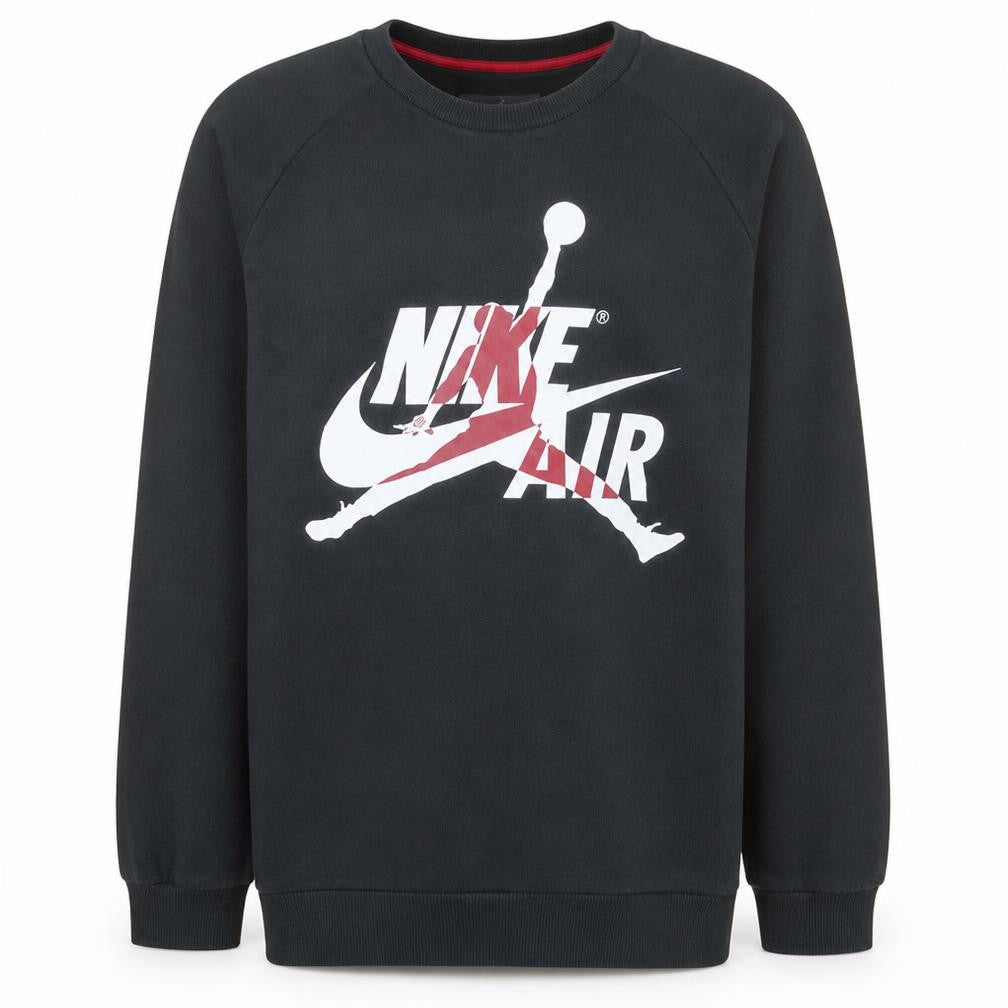 Nike Jordan Air Mens Black L Sweatshirt Crew Neck Pullover