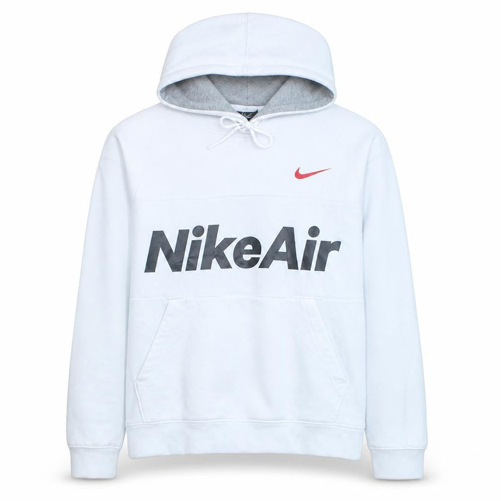 Nike Men’s White Pullover Hoodie M Logo Sports Fleece Sweatshirt