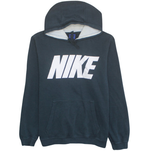 Nike Men Black Pullover Hoodie M Fleece Logo Sportswear