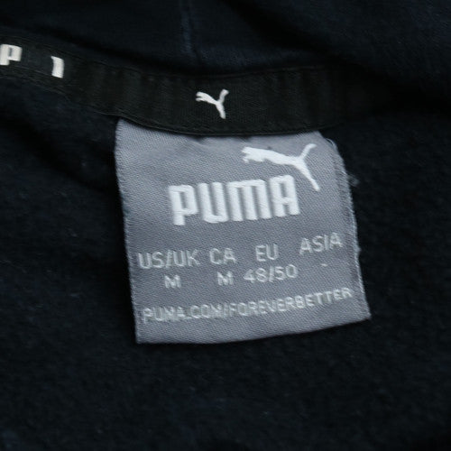 Puma Men's Black Pullover Hoodie Size M Logo Fleece Sweatshirt