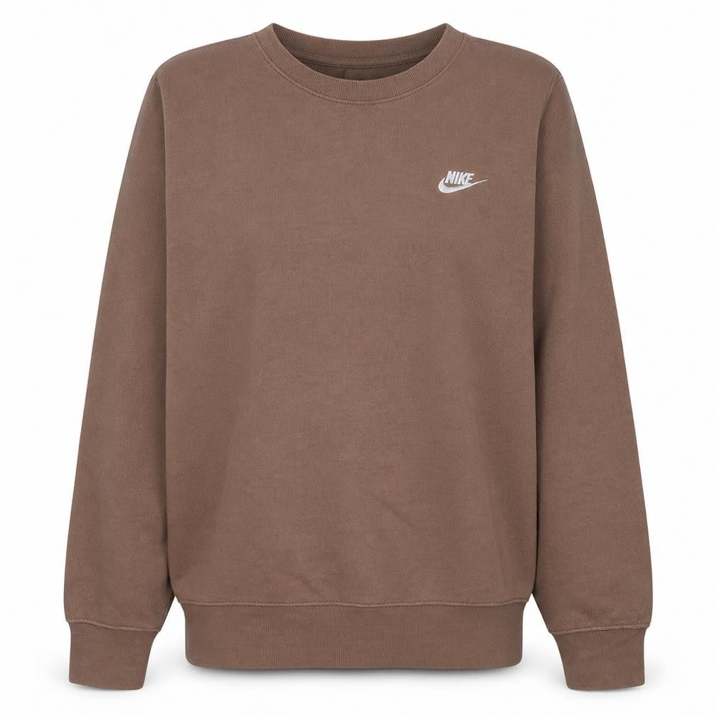 Nike Womens Brown Small Pullover Sweatshirt Crew Neck Cotton Blend