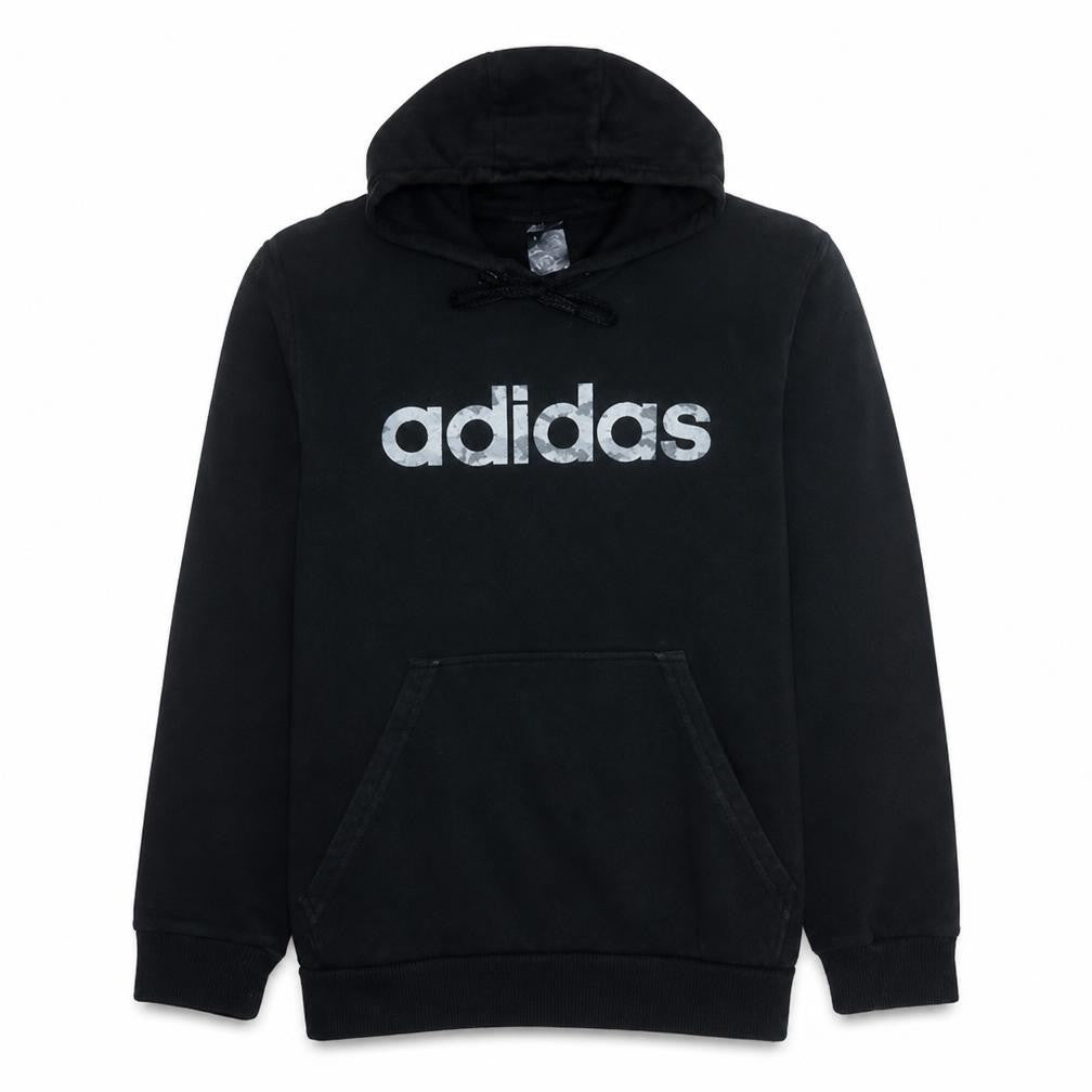Adidas Men's Black XL Pullover Hoodie with Logo Fleece Sweatshirt