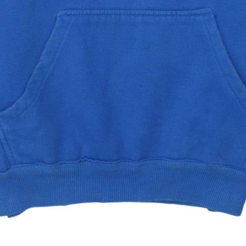 adidas Mens Blue Pullover Hoodie M Regular Fit Logo Fleece Sweatshirt