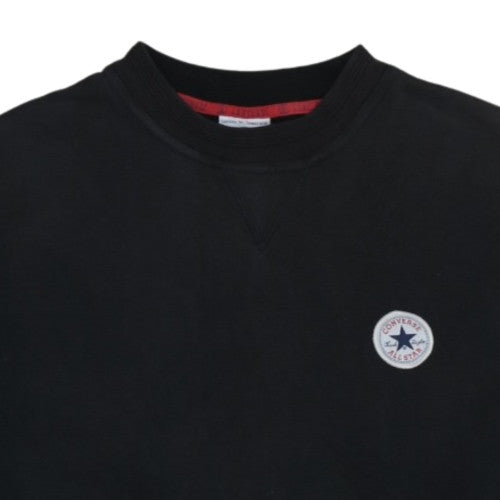 Converse Men's Black Crew Neck Logo Pullover Sweatshirt Size L