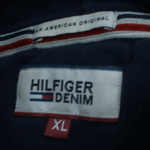 Hilfiger Denim Men's Blue XL Pullover Hoodie with Logo