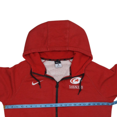 Nike Men’s Red Saracens Full Zip Hoodie Size L Rugby Sportswear