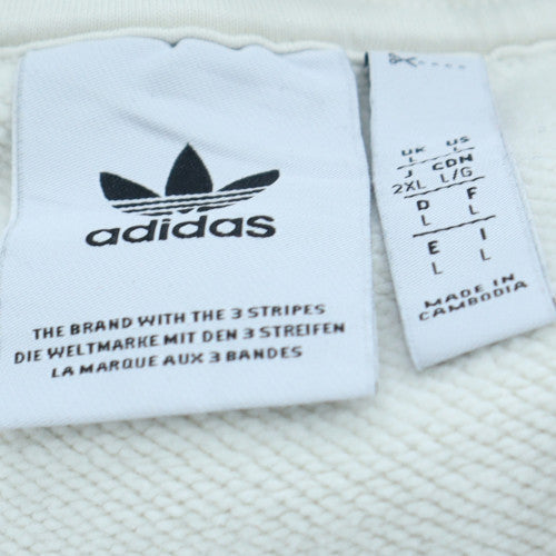 adidas Men's White 2XL Crew Neck Pullover Sweatshirt Originals Graphic